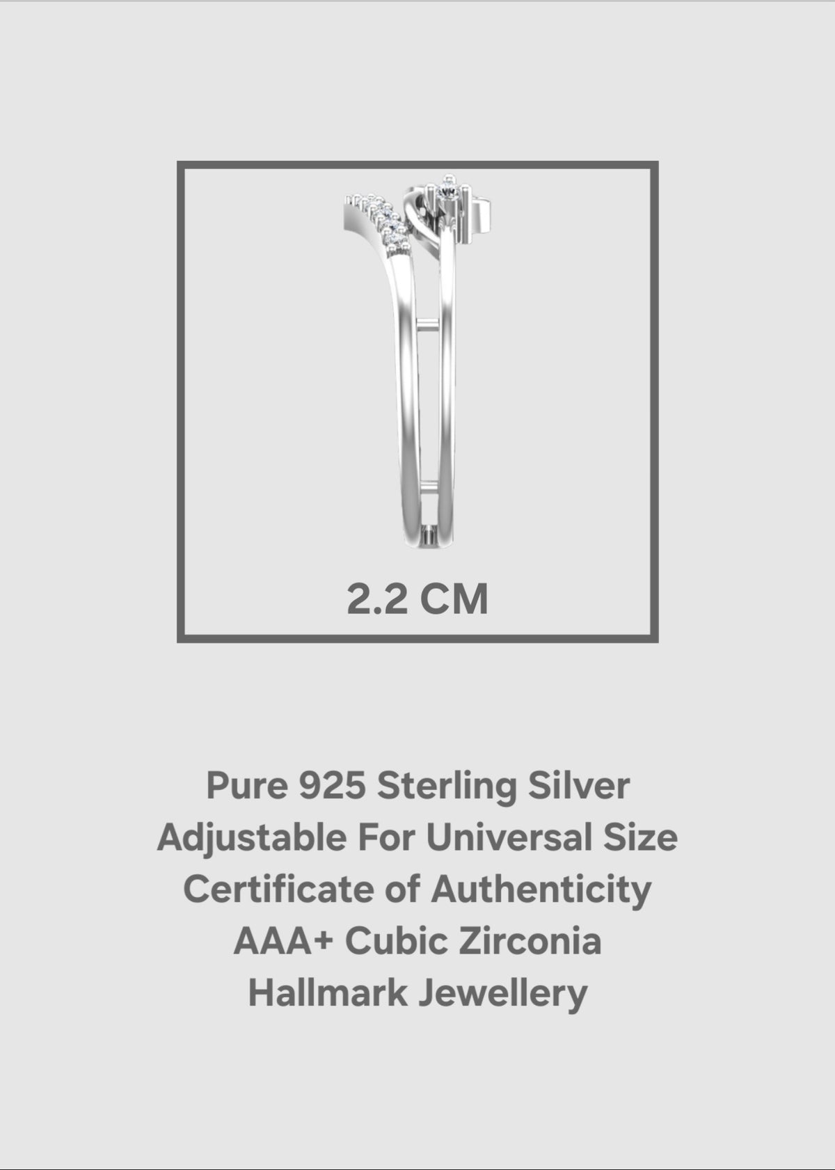 SH24K 925 Silver Infinity Heart Adjustable Multi-row Ring for Women