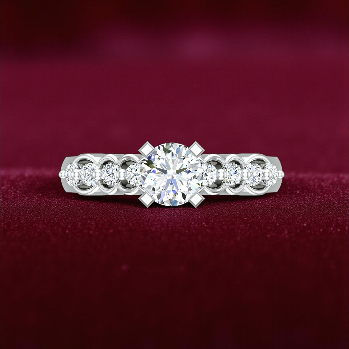 Pure 925 Sterling Silver Ring for Women | Adjustable AAA+ Cubic Zirconia Rhodium Plated Ring