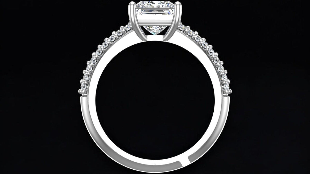 Pure 925 Sterling Silver Ring for Women | Adjustable Rhodium Plated 6/6MM AAA+ Square Zirconia Ring