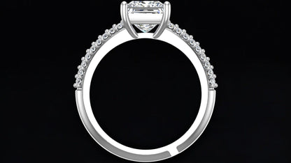 Pure 925 Sterling Silver Ring for Women | Adjustable Rhodium Plated 6/6MM AAA+ Square Zirconia Ring