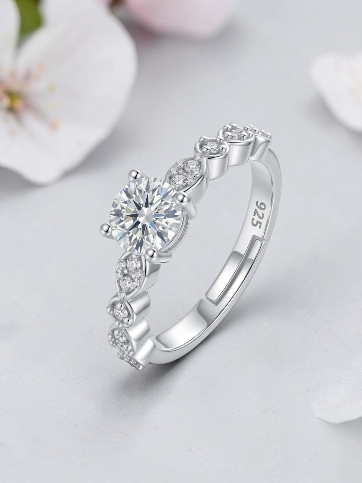 SH24K 925 Sterling Silver Solitaire Engagement Ring for Women