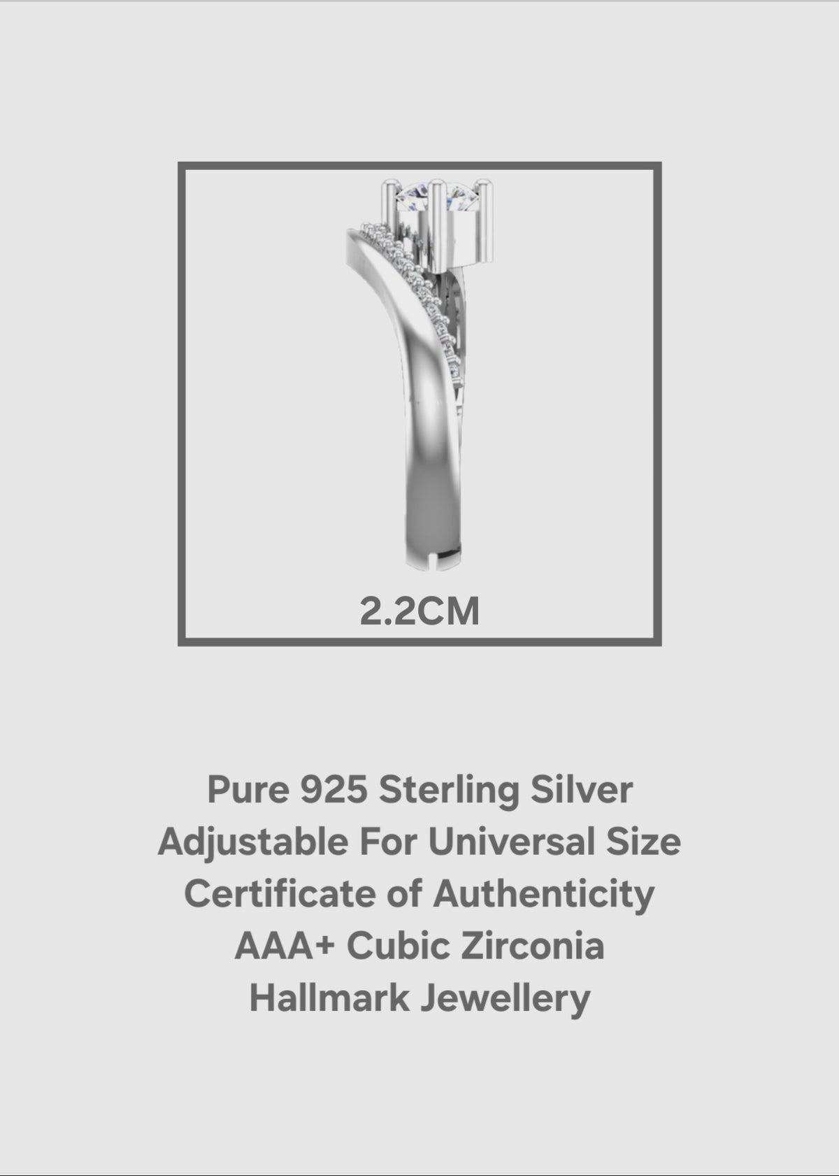 925 Sterling Silver Ring for Women | Adjustable Twister Woman Ring | Sterling Silver Cubic Zirconia Ring