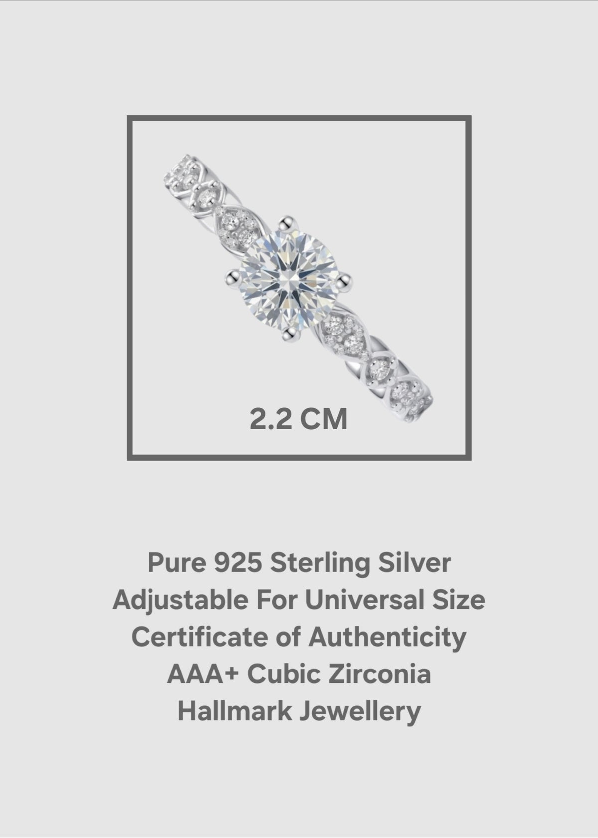 SH24K 925 Sterling Silver Solitaire Engagement Ring for Women