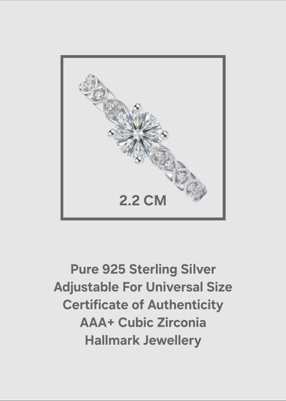 SH24K 925 Sterling Silver Solitaire Engagement Ring for Women