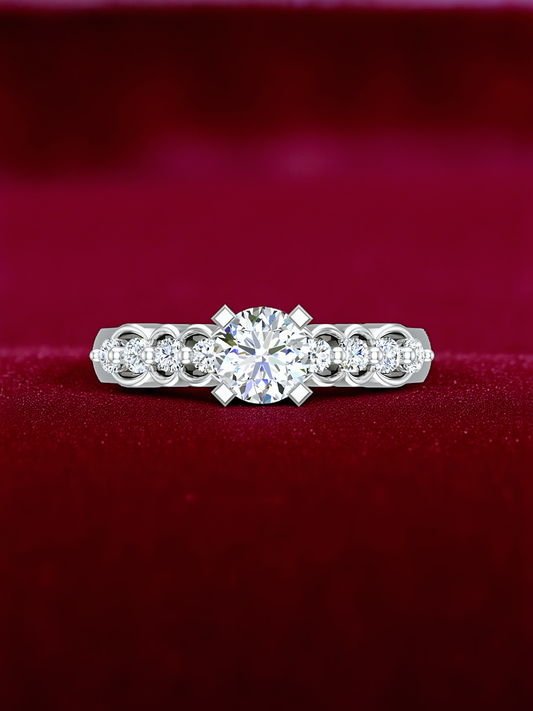 SH24K Pure 925 Silver Vintage Adjustable Hallmark Ring for Women